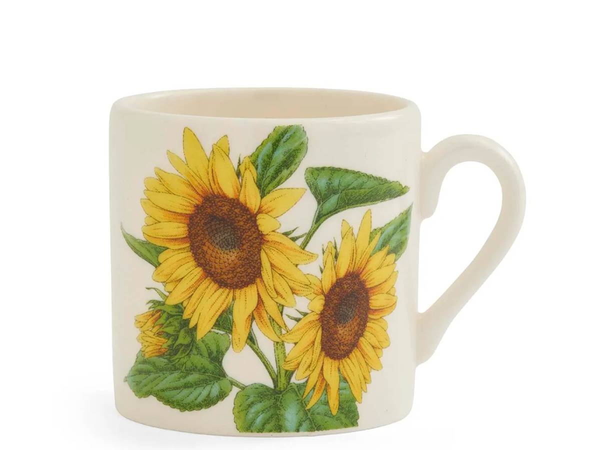 Bloom Garden Sunflower Espresso Cup with a bright golden floral design.