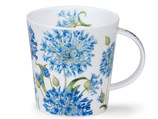 Dunoon Cairngorm Beautiful Blooms Agapanthus fine bone china mug with large blue agapanthus flowers