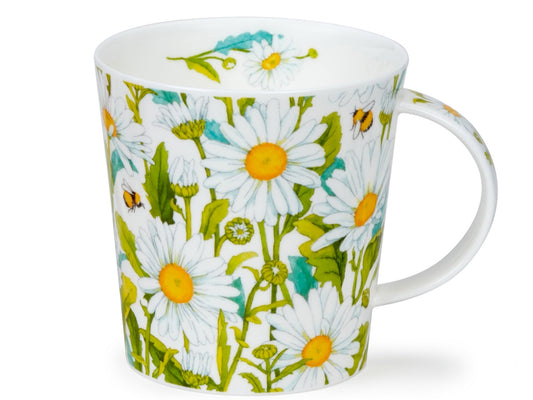 Dunoon Cairngorm Beautiful Blooms Daisies fine bone china mug with white daisy flowers and green stems