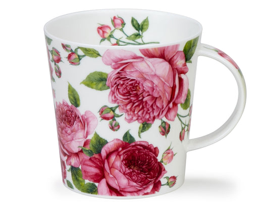 Dunoon Cairngorm Beautiful Blooms Old Rose fine bone china mug with soft pink roses and green foliage