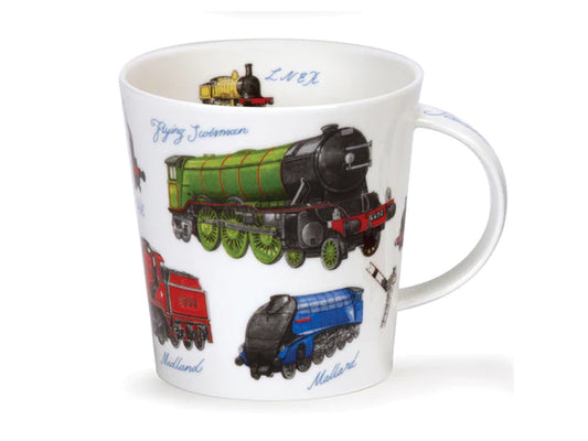 Part of the Classic Collection, this mug showcases retro trains printed on fine bone china, complete with vibrant colors and full labeling. If you're an enthusiast of engines, you can complement this piece with the rest of the collection to complete your set!