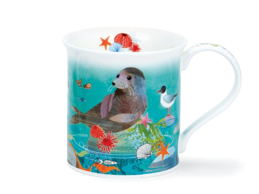 Designed by artist Lynn Horrabin, its vibrant aquatic illustration features swimming seals and seafloor flora. 
