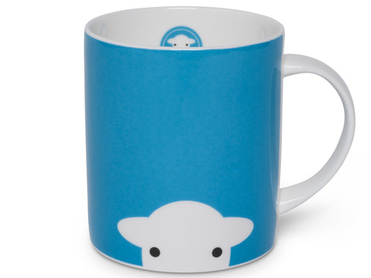 Bid farewell to grumpy mornings; these adorable mugs are guaranteed to kickstart your day with a smile. Featuring Herdy's playful face on both sides with a blue background, each mug adds a touch of cheer to your morning routine.