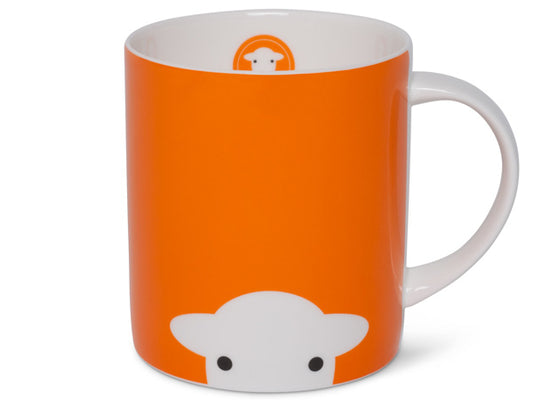 Bid farewell to grumpy mornings; these adorable mugs are guaranteed to kickstart your day with a smile. Featuring Herdy's playful face on both sides with a orange background, each mug adds a touch of cheer to your morning routine.