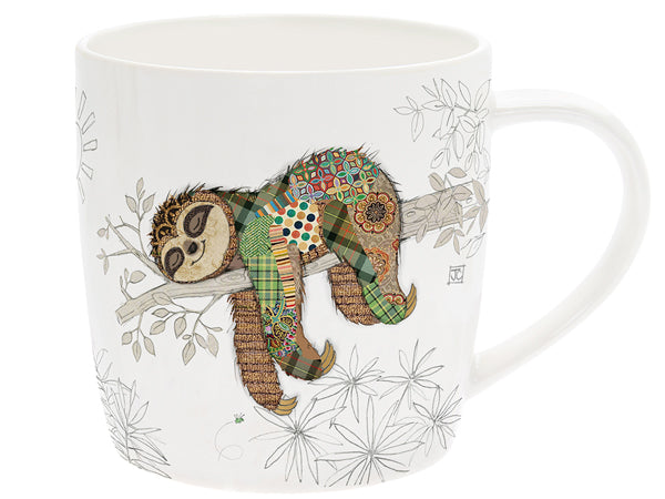 Mug with a sloth on a white background