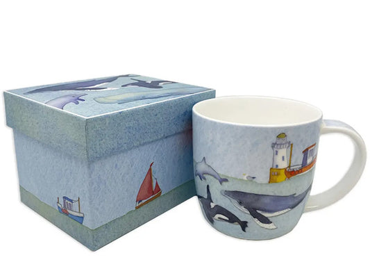 The "Under the Sea" Bone China Mug, designed by Emma Ball, comes in a refined presentation box, providing a superb choice for gifting or as a special personal indulgence.