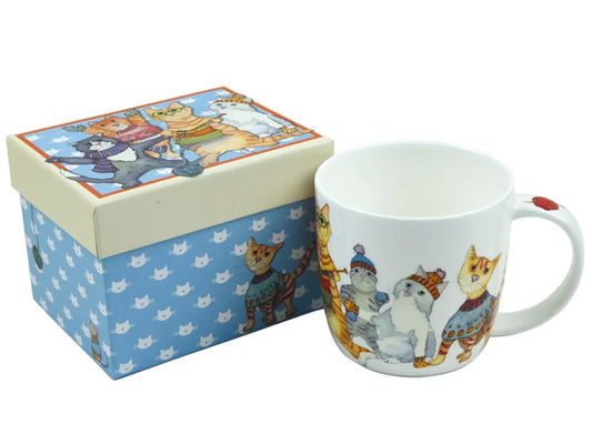 Crafted by Emma as an integral part of her Kittens in Mittens collection, these Fine Bone China mugs are thoughtfully showcased in an exquisite gift box, making them the ultimate gift for that special someone