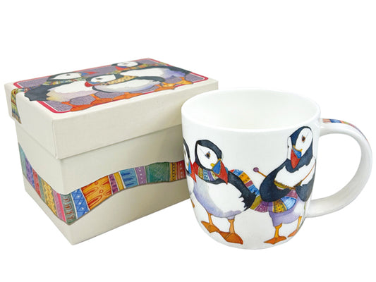 Emma Ball Knitting Puffins Mug
