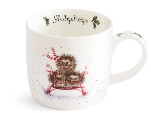 Wrendale Hedgehogs Christmas Mug - Sledgehogs