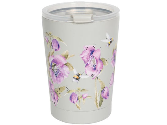 Perfect for the busy lifestyle, our stunning Busy Bees thermal travel cup is designed to accompany you on the move. Adorned with Bee &amp; Flower illustrations encircling the cup, it boasts a convenient screw-on lid and a flip-top cap for easy access. Each cup is thoughtfully packaged in an eco-friendly kraft sleeve, aligning with our commitment to sustainability. Crafted from durable stainless steel, it ensures durability and longevity, making it an ideal companion for your adventures.