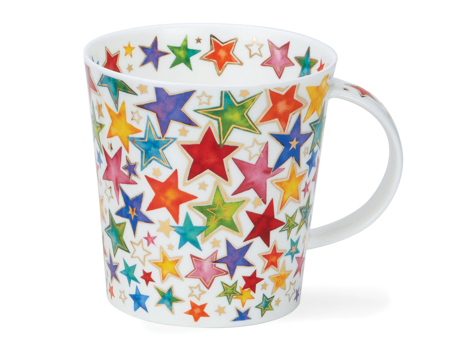 The Dazzle Star mug from Dunoon brings vibrancy to any home with its captivating design. Crafted from fine bone china, this mug is adorned with genuine gold detailing, adding an extra touch of sparkle.