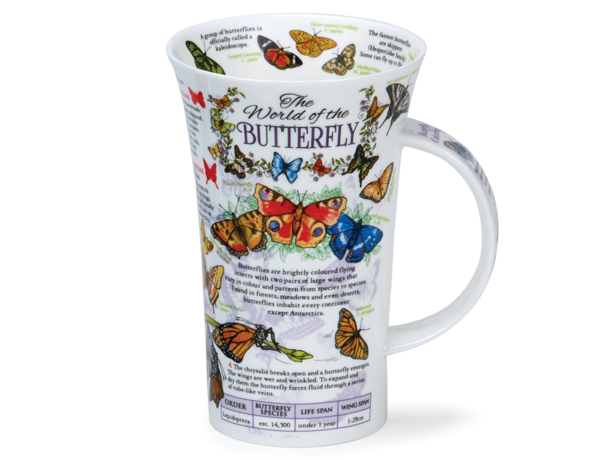 This whimsical mug is full of beautiful illustrations of butterflies, interspersed with fun facts about their development and life cycle. 