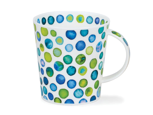 this Dunoon mug stands out as a versatile favorite. Adorned with whimsical blue and green spots