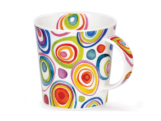 he Zoobidoo mug by Dunoon, featuring a vibrant multicolored psychedelic pattern, is a standout piece from their Cairngorm range.