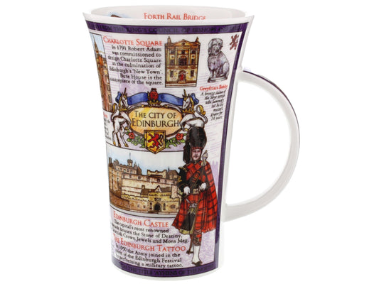 Dunoon's Glencoe 'Edinburgh' Mug is crafted of a fine bone china and takes its user on a tour of the Scottish capital, with colourful depictions of famous monuments, landmarks and cultural staples to the city, along with interesting information on each of them.