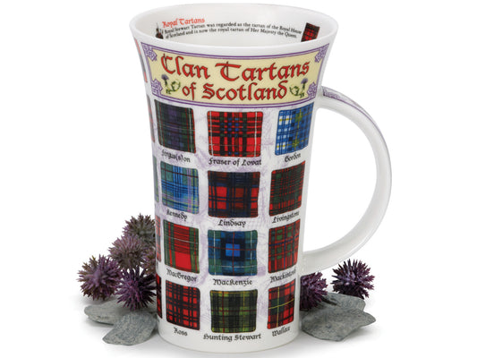 Featuring a collection of traditional Scottish clan tartan patterns from Anderson to Wallace, this Dunoon fine bone china mug is a proud showcase of Scottish heritage.