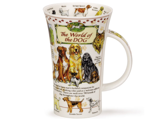 Dunoon's Glencoe 'The World of the Dog' Mug is crafted of a fine bone china and is teeming with all different breeds of fury friends printed around its exterior.