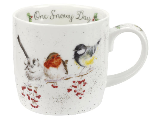 Wrendale Birds Christmas Mug - One Snowy Day