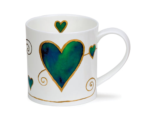 The Dunoon Orkney Romeo Mug is a romantic tribute, reminiscent of Shakespeare's play. Adorned with blue and gold hearts on a white fine bone china base, it serves as a perfect expression of affection for your real-life love.