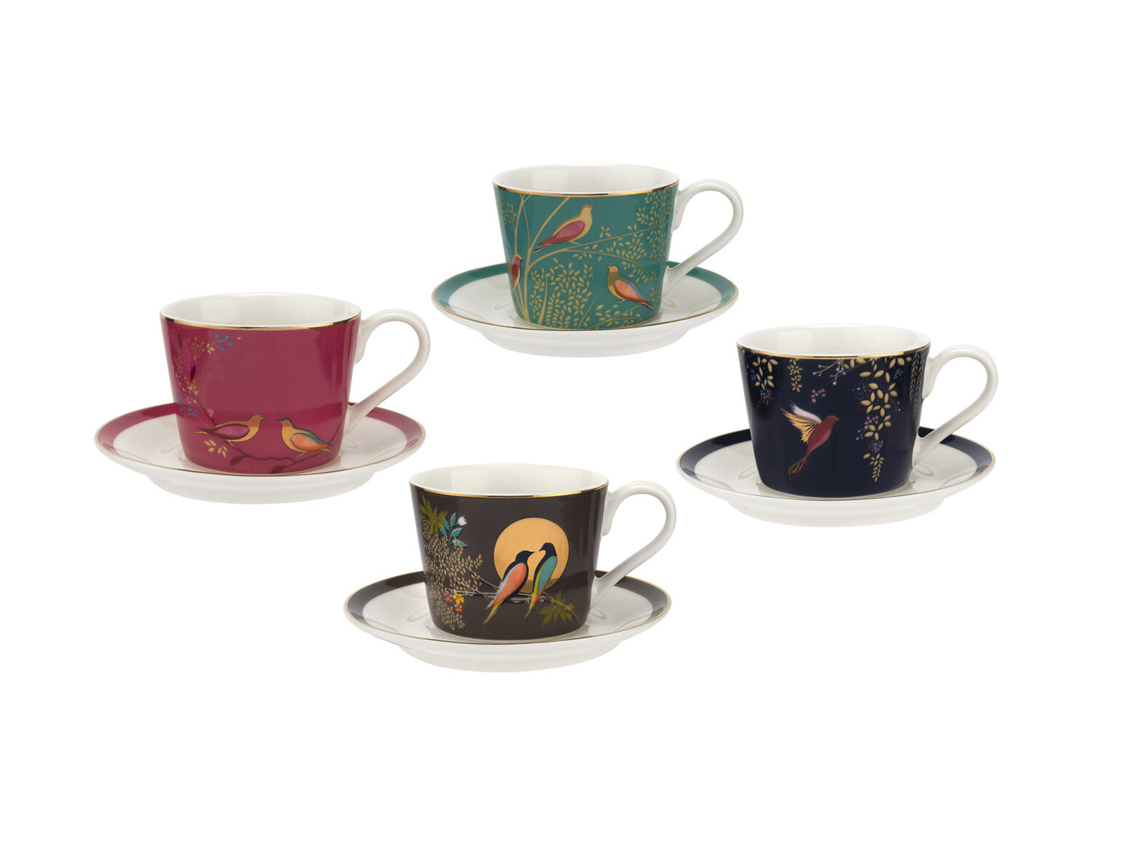 Thé Pour 1 Personne Sara Miller London Chelsea - Porcelaine Fine Avec Or 22 Carats - Vert - Boîte Cadeau